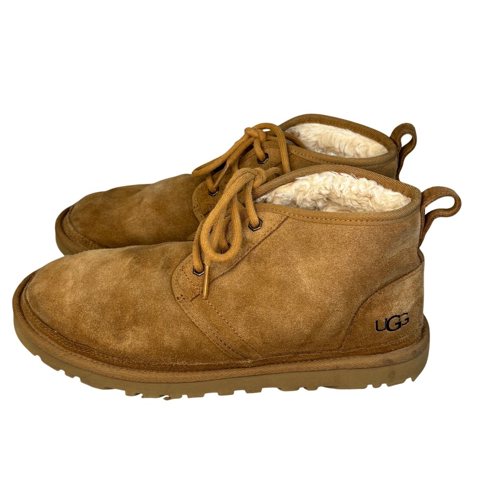 UGG Neumel Chestnut Suede Lace Up Boots Womens Size 9 1094269